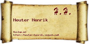 Heuter Henrik névjegykártya